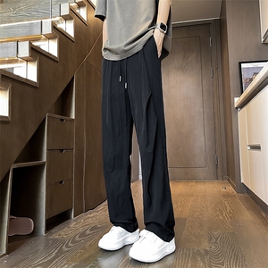 休闲裤男韩版潮流百搭裤子夏季薄款坠感阔腿拖地长裤K02848-P35图片