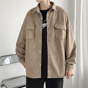 双口袋夹克男秋冬韩版毛呢外套J804P58图片