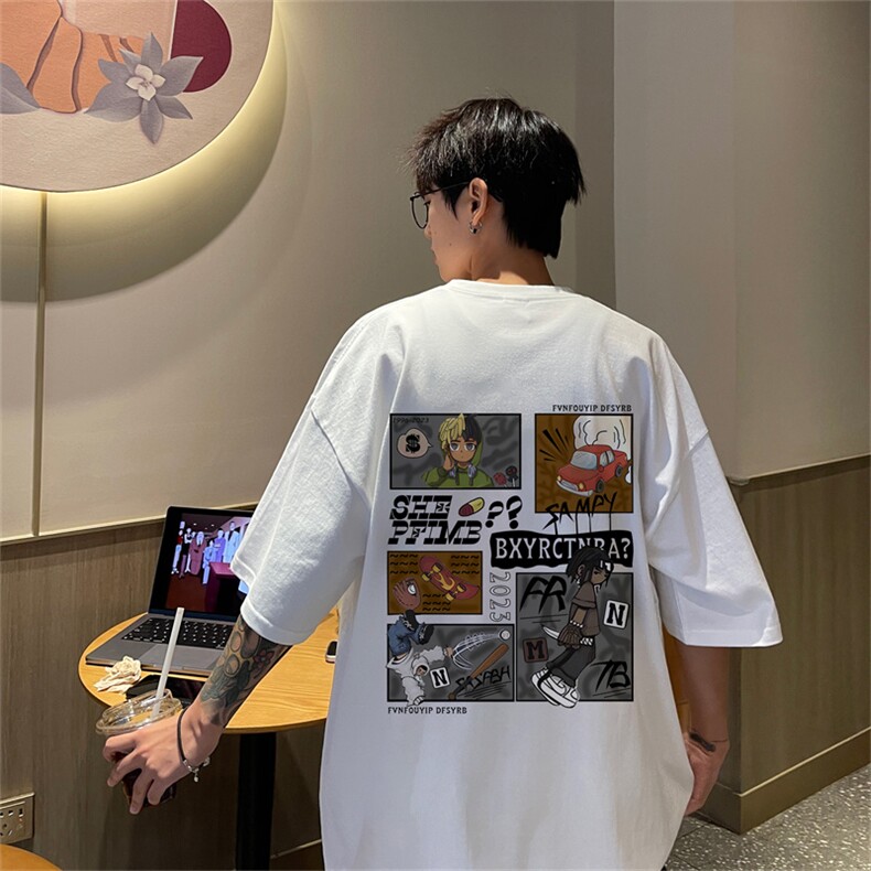 特P19控38  230g重磅纯棉港风短袖t恤男DT3138图片
