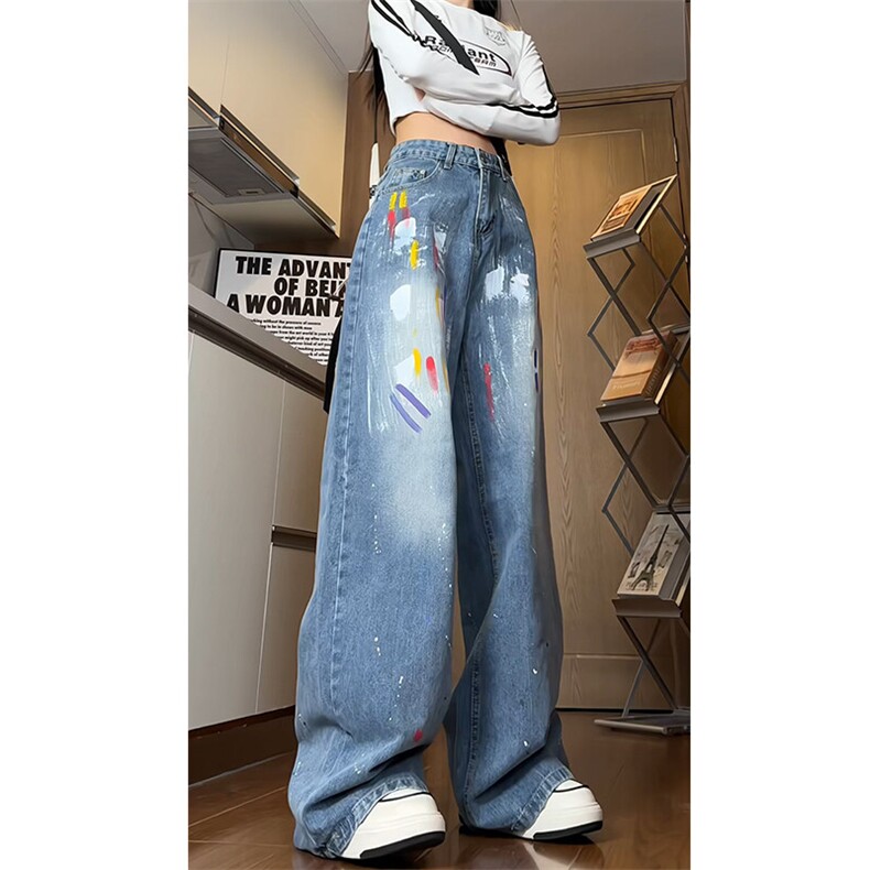 《现货主推》女装类目喷漆牛仔裤NB2556-P65控88，女装牛仔裤，电商C303A