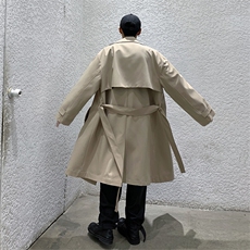 春季2025中长款风衣DF275-TP75控108双排扣青少年韩版宽松外套，男装风衣，电商A102