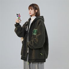2025冬季休闲字母毛巾绣羊羔毛外套棉服M2065/特P68，男装棉衣，电商A148-1