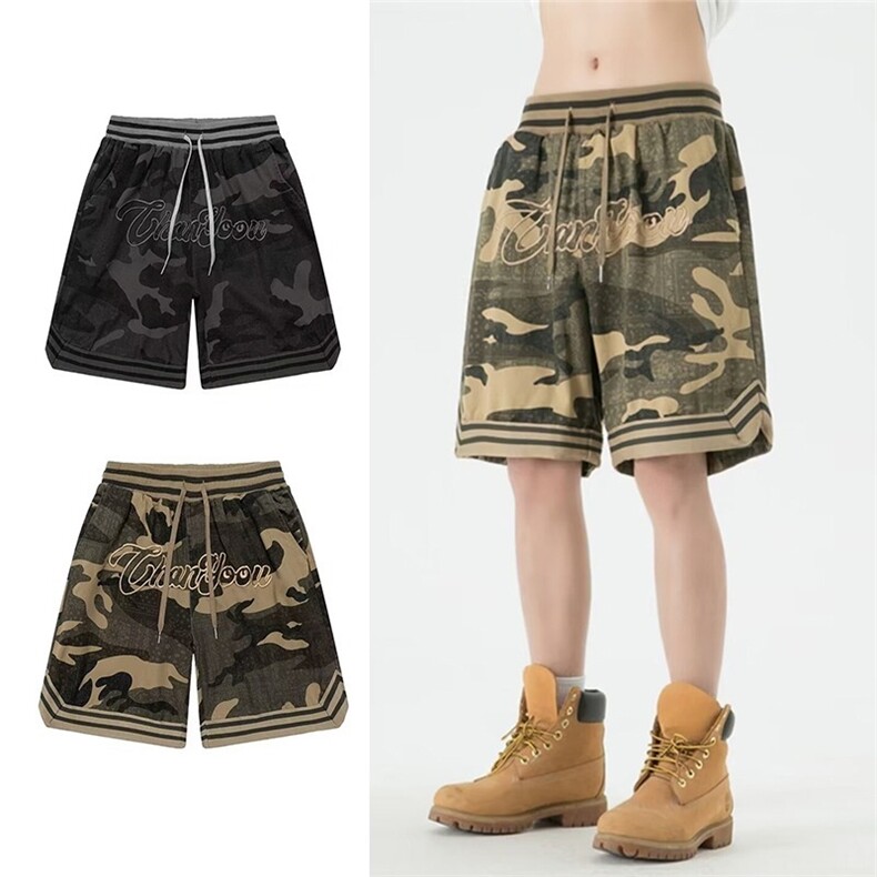 美式复古迷彩工装短裤男女2025夏季新款五分裤运动裤YDA15-P36，男装牛仔裤，星座208-5