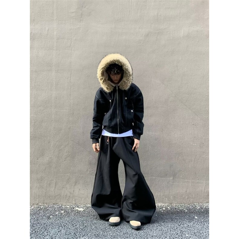 美式复古毛领座山雕棉服外套男冬季新款潮牌高级感加厚派克服棉衣,男装棉衣,四季星座505