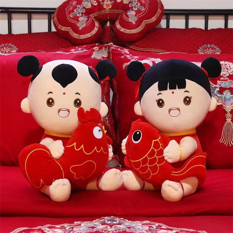 抱鸡抱鱼娃娃，鑫慕玩具