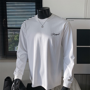 已注册港风纯棉260克高街抖音直播得物品质长袖T恤打底衫T4512P30，男装T恤，电商C408-1(原B339-1)