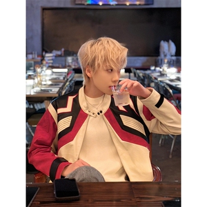 欧美hiphop短款拼接赛车外套男潮牌高街小众机车服夹克 JK910图片