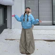 1506-1/M78451/P84女生冬季美式格子羊羔毛毛领短款棉服，男装棉衣，星座1506-1