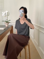 2025新款水溶蛋蛋领短袖百搭简约，女装T恤，东正羊绒