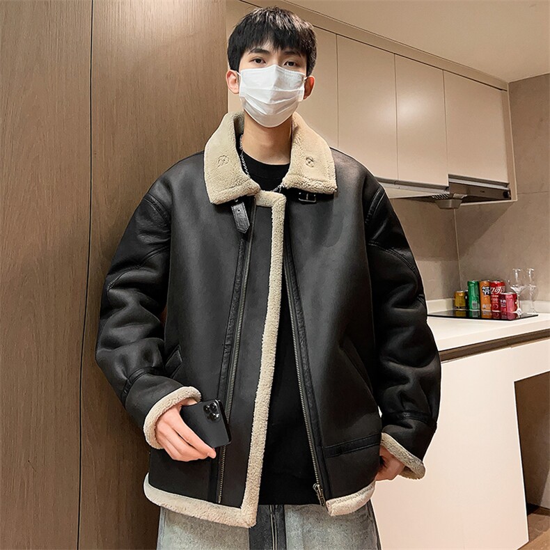冬季皮棉衣男加厚皮毛一体棉袄棉服潮袄子翻领A266-MY066-P190图片
