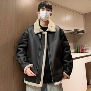 冬季皮棉衣男加厚皮毛一体棉袄棉服潮袄子翻领A266-MY066-P190图片