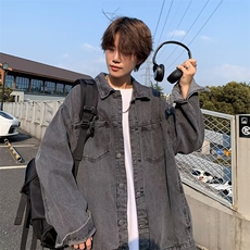 美式高街牛仔外套男韩版潮流痞子帅2023秋冬新款ins夹克W5047-P57，男装大码男装，星座412-2