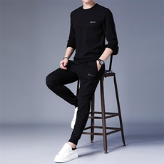 SA8915-2钱塘2020-2中青年男士圆领卫衣休闲简约百搭套装P137，男装休闲套装，钱塘207-2
