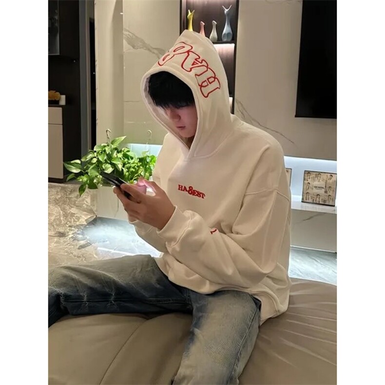JY515-P48美式复古连帽卫衣男款重工刺绣重磅帽衫上衣帽衫,男装卫衣,星座1501-3