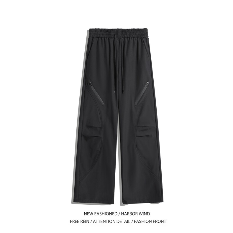 抖音品质秋季新款机能拉链防水宽松冲锋裤B315-K24251-特p35控68,男装休闲裤,电商B315