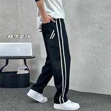 条纹垂感休闲弯刀裤男宽松百搭卫裤运动长裤A329-K8721-P65，男装休闲裤，电商A329