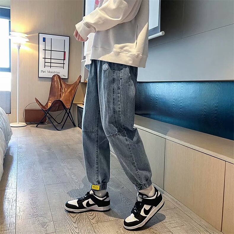 牛仔裤ins港风宽松休闲百搭束脚裤N229P45,男装牛仔裤,星座1116-2