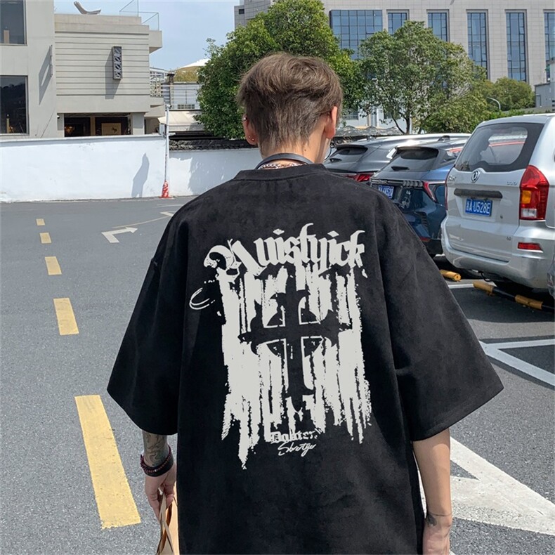 电商DSA028-DTLP2412特P19量大优供视频重磅麂皮绒短袖t恤男,男装T恤,电商A028