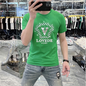 新款时尚高端精品欧货夏季男T恤短袖潮流抖音A227B-A-725-P48图片