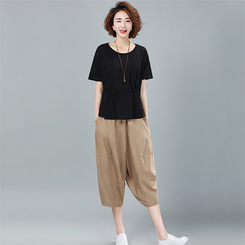 2021年夏季新款韩版宽松显瘦套装女休闲两件套装小个子潮,女装套装/套裙,简韵佳