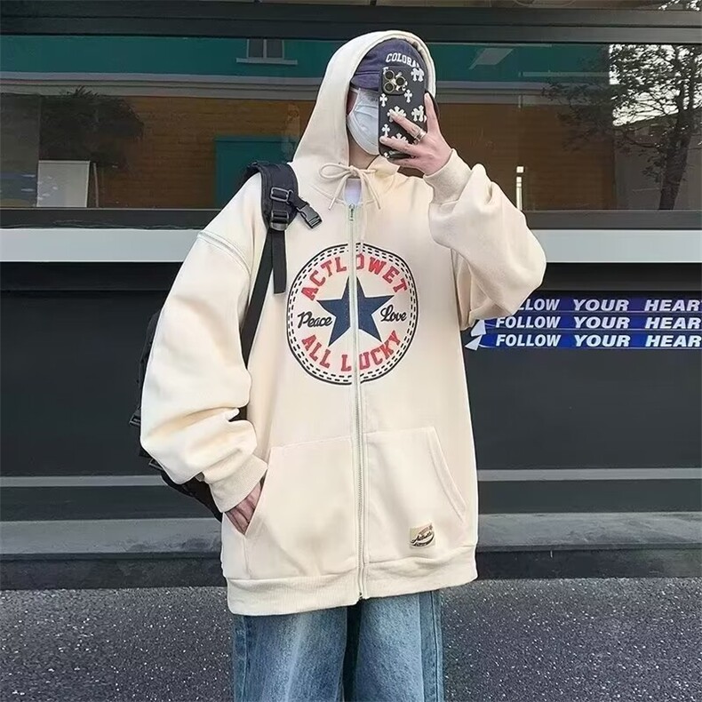 青少年韩版连帽卫衣男潮流港风潮牌宽松学生上衣服外套W11-2/P45,女装短外套,星座506