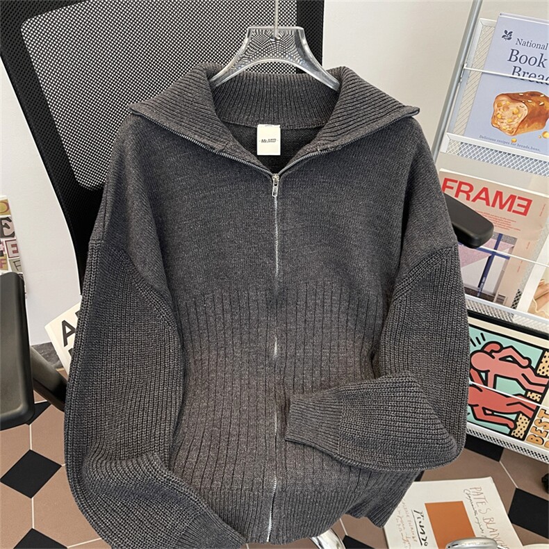 新款高领针织衫高品质北极绒拉链毛衣开衫男装外套MY415H-P62，男装针织衫/毛衣，电商A227A