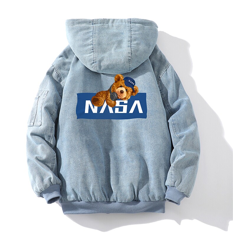 NASA牛仔外套大码加厚加绒衣男羊羔毛服男砖墙NM53247-P140,男装棉衣,电商A040A