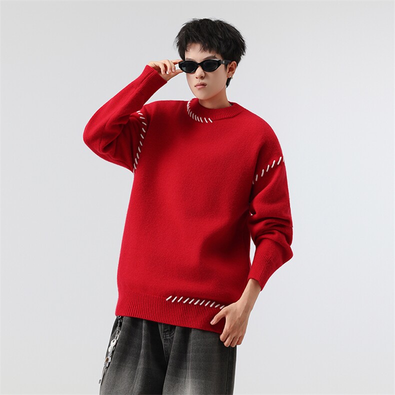 手缝拼接纯色毛衣XZ503-MY11P60控88,男装针织衫/毛衣,星座503-1