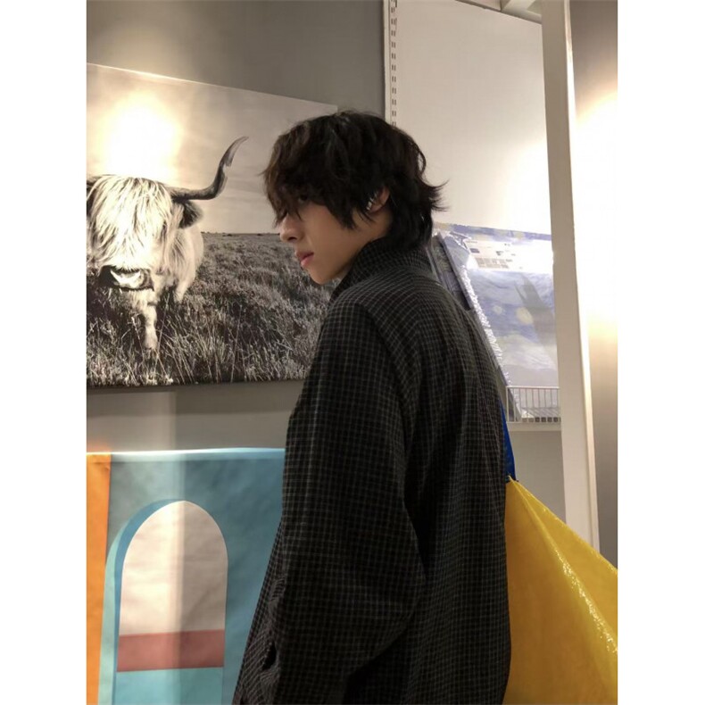 网图cleanfit翻领格子短款外套男款美式复古工装夹克JK1028-特P70,男装夹克,星座1007（原301D）