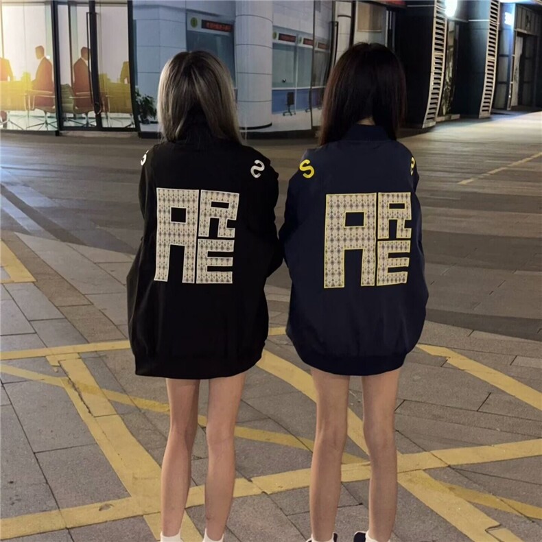 【有货】DRS106-P58美式街头刺绣字母夹克男女设计百搭廓形外套,男装夹克,星座603-2