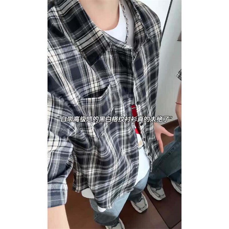 夏季数据短袖衬衣美式复古格子半袖衬衫小众上衣CS2510P40,男装T恤,电商A128