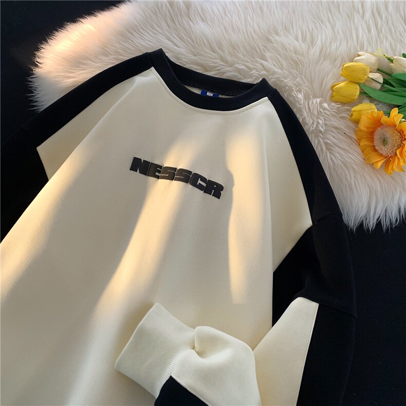 港风平铺2025秋装新款圆领发泡卫衣秋季男装宽松情侣外套S289-P58，女装短外套，电商A233-1