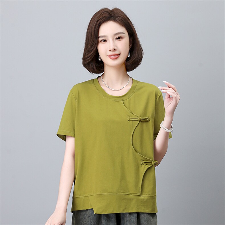新款女装宽松显瘦短袖T恤时尚百搭舒适棉质上衣夏季必备单品,女装T恤,叶笙衣