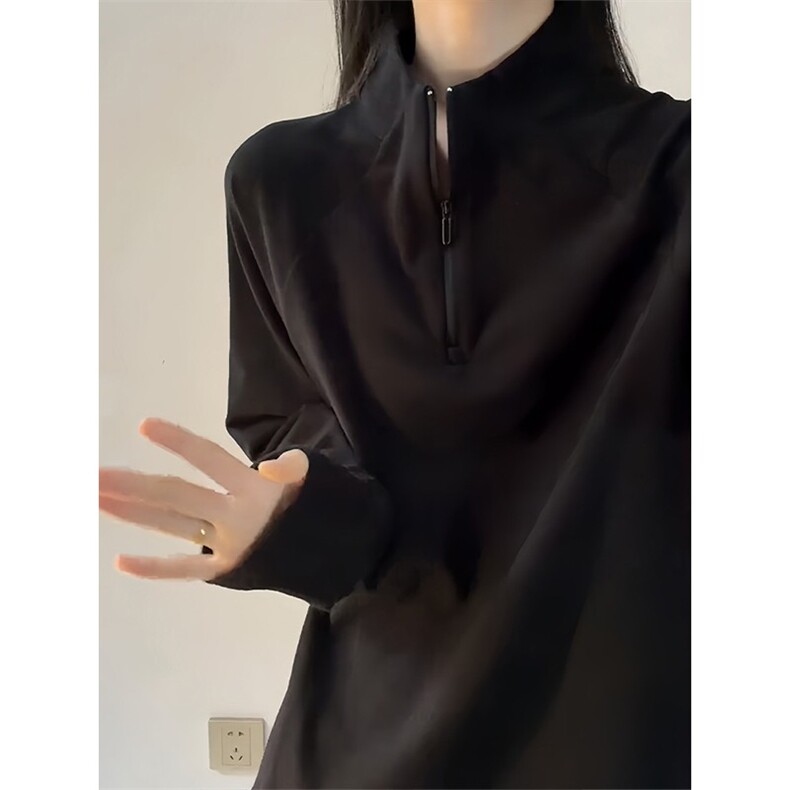 网图半高领拉链德绒卫衣打底衫男款美式重磅长袖t恤TX1236-特P37,男装T恤,星座1007（原301D）