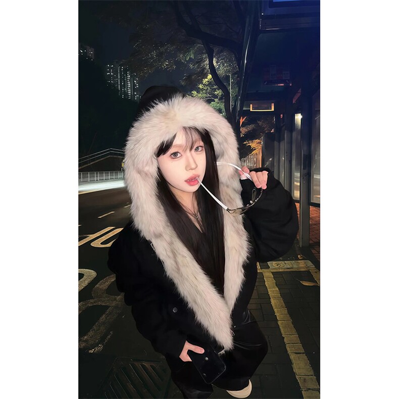 现货高品质美式高街冬季重磅硬挺短款座山雕毛领棉衣男女加厚外套,男装棉衣,电商A486-1