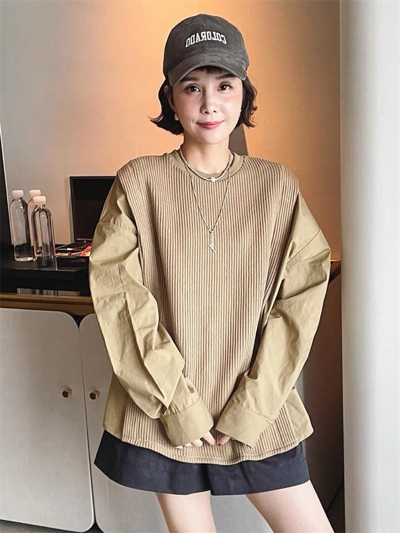 毛线拼接衬衣，其它，依多坊