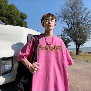 抖音得物供货 240克重磅现货宽松美式纯棉水洗做旧印花T恤ATSX12图片