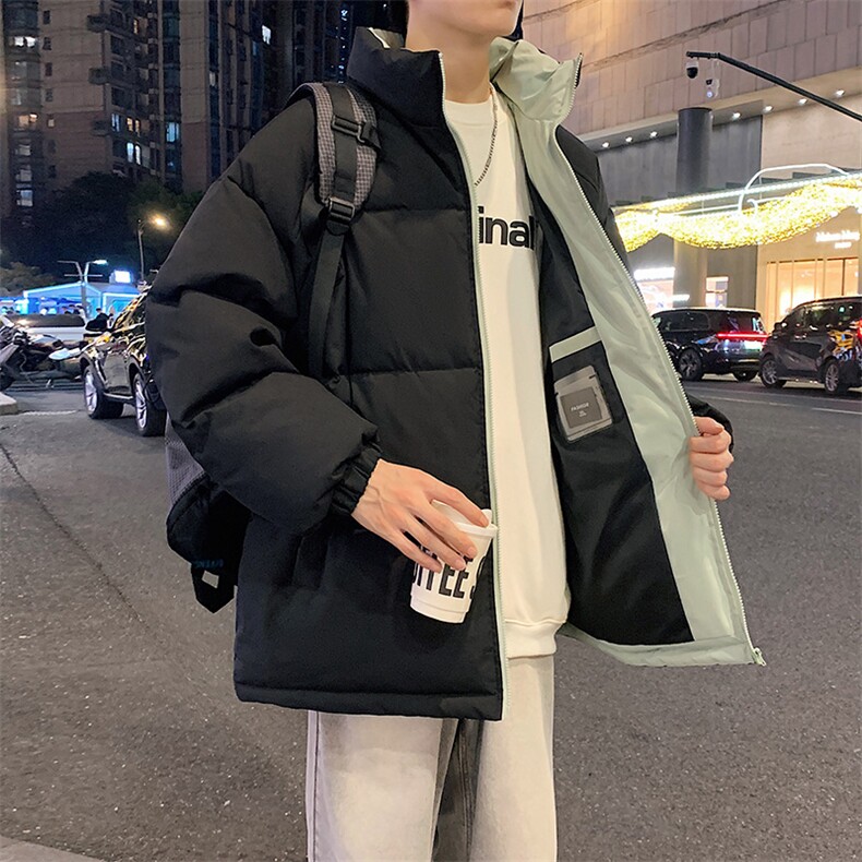 冬季纯色立领棉衣男加厚棉服潮流棉袄子休闲外套MY123-P60图片