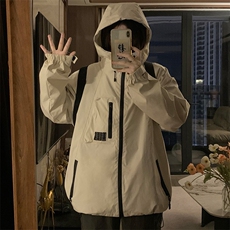 C910-P105复古连帽工装外套冲锋衣男女宽松潮牌情侣夹克登山服，男装夹克，星座911-2(原星座613-2）