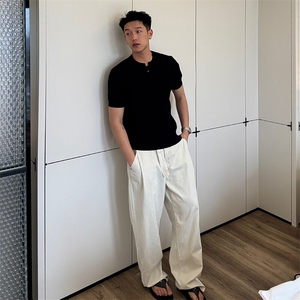 针织短袖V领Polo薄款波罗纹77090-P55图片