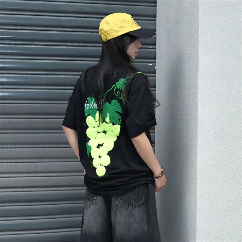 特殊工艺网球毛巾刺绣高品质260克双纱纯棉美式高街短袖T恤,男装T恤,电商A486