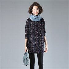 圆领件长袖套头个性优雅保暖舒适通勤常规2021秋冬新款加绒，女装卫衣/绒衫，独衣靓