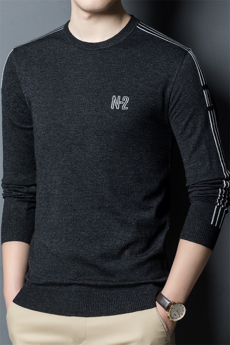AF3011钱塘2020-3秋装薄款时尚休闲圆领中青年男士长袖针织衫P46,男装针织衫/毛衣,钱塘207-3
