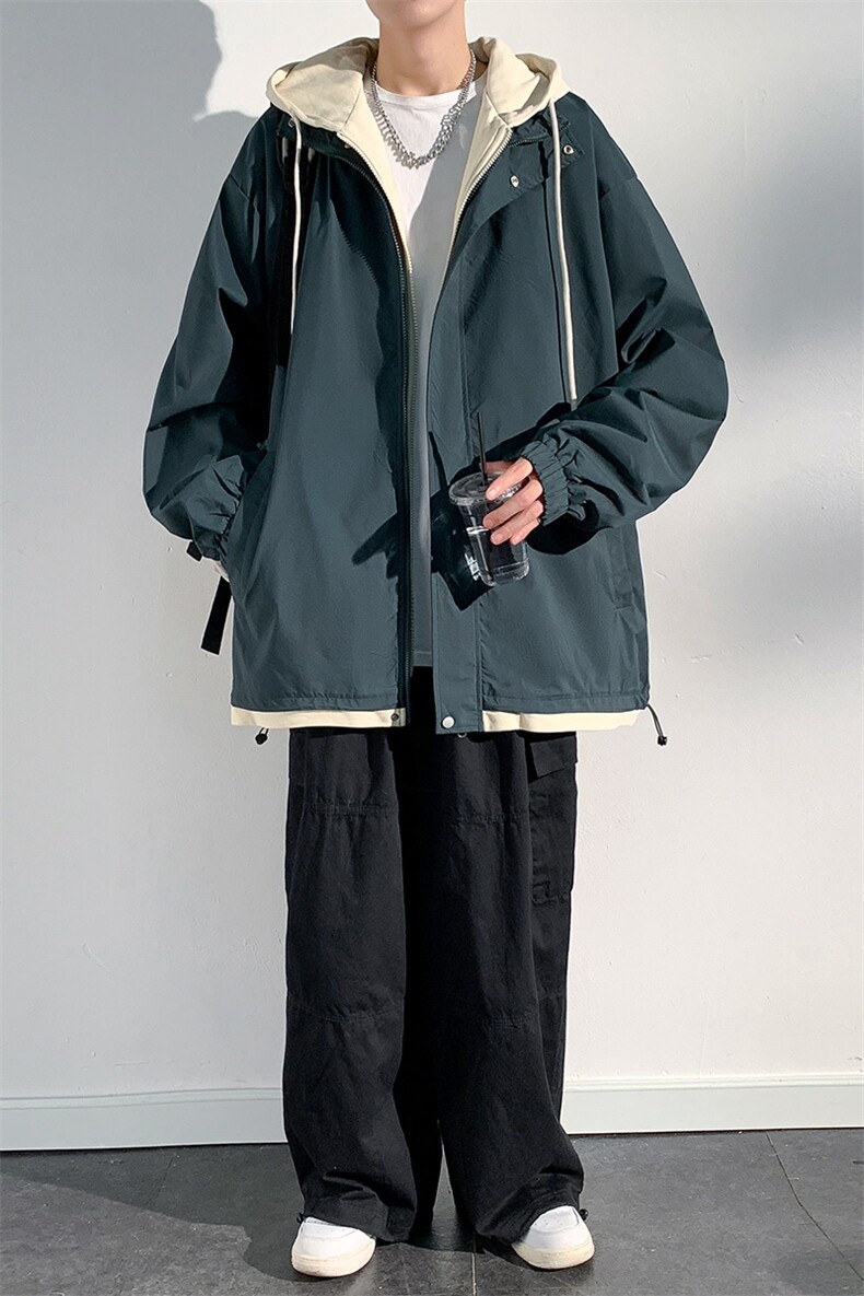 秋季现货假两件夹克男三防二开冲锋衣外套DSA157B-JK763-特P70,男装夹克,电商A157B