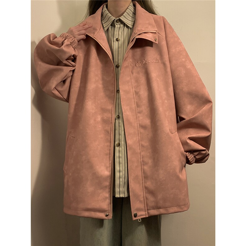 1中性立领PU皮复古做旧钢印字母大码M-5XL夹克男JK77755P95控128，女装短外套，星座226-2