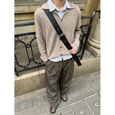 XZ1005-1-HXD1529-P68-华夫格慵懒氛围感开衫毛衣外套男女，男装针织衫/毛衣，星座1005-1