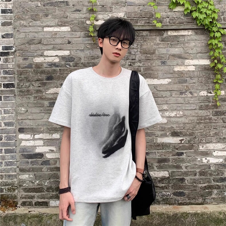 现货潮个性模糊人物图案印花网红同款男女短袖T恤2722-P29,男装T恤,电商C310