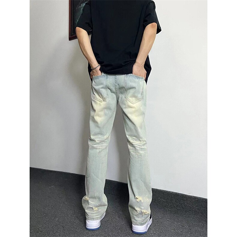 夏季美式高街ins小众破洞牛仔裤货号K755P6588,男装牛仔裤,电商A063
