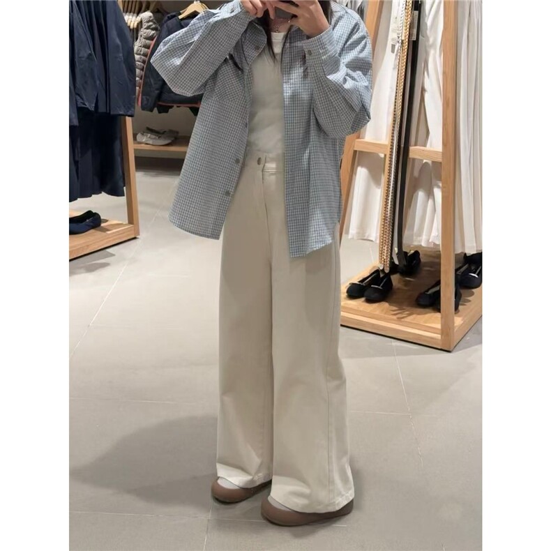 小蓝格浅春系全棉格子衬衫清新复古宽松休闲衬衣外套春夏,男装衬衫,星座506A