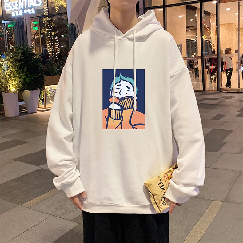 WY2042-P35加绒款-P40纯棉连帽卫衣男大码运动帽衫宽松薄外套男,男装卫衣,电商A040